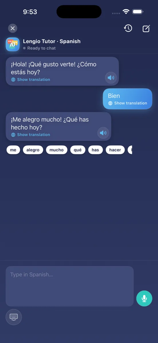 AI tutor conversation