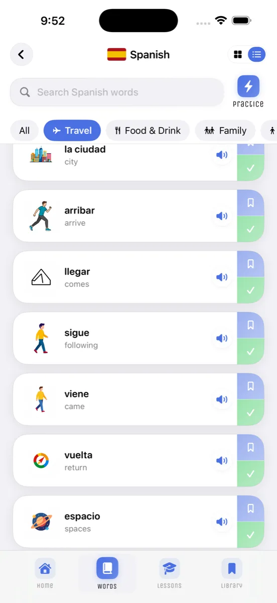 Word list with images